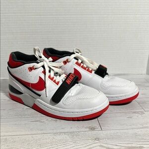 Nike Alpha Force Billie Eilish White and Red Sneakers with Air Cushioning